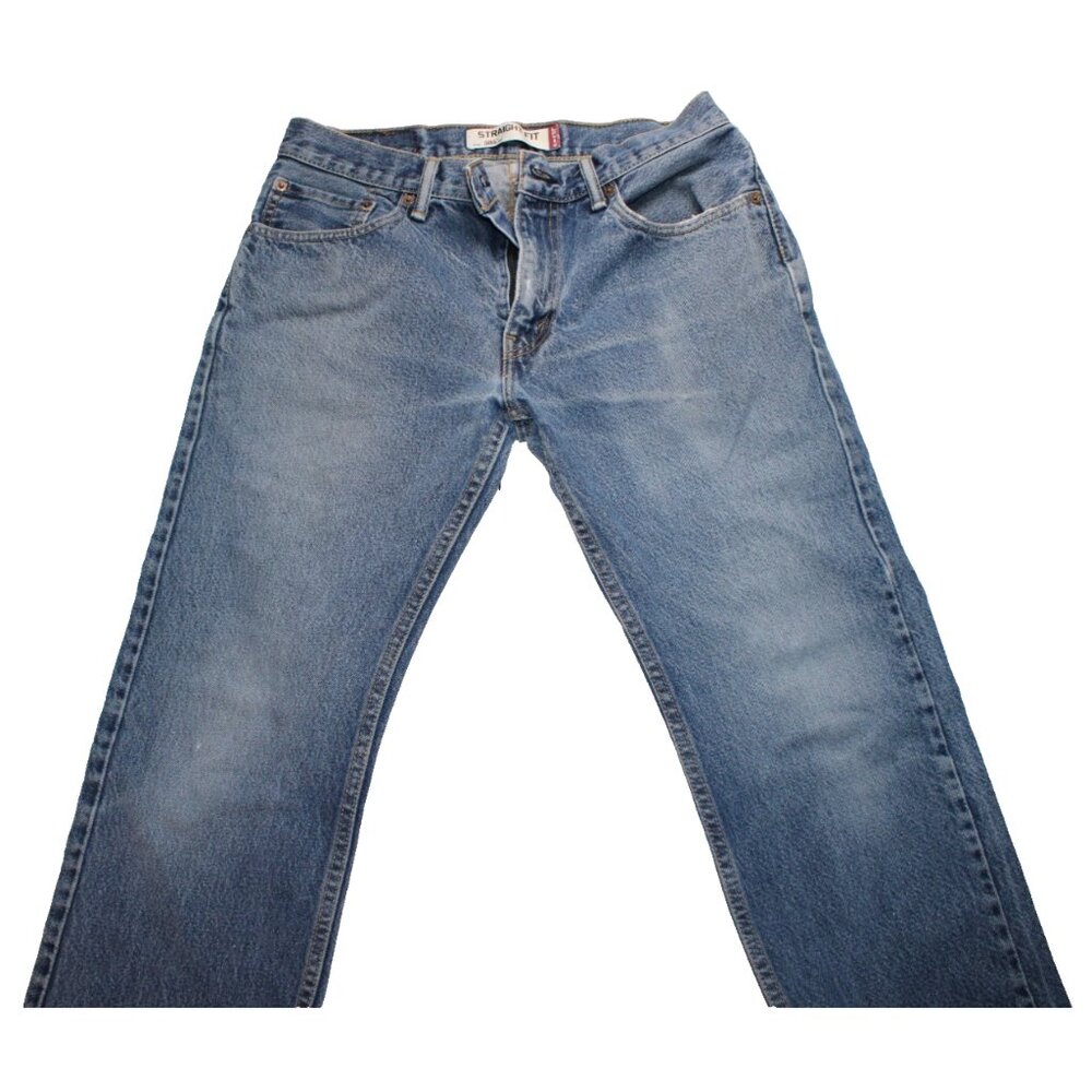 Levis Womens 505 Straight Fit Blue Jeans Size 31x30 Classic Mid Rise Denim Pants